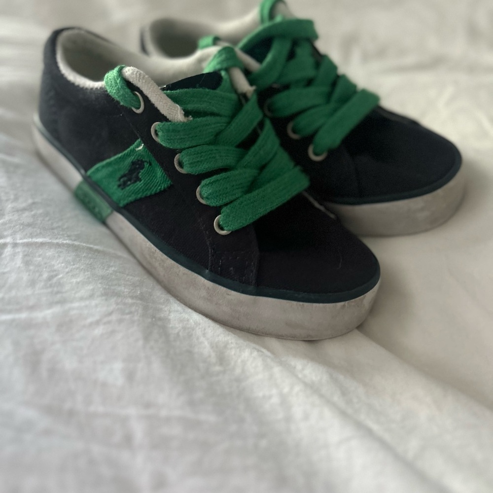 Polo by Ralph Lauren Black and Green Kids Sneakers